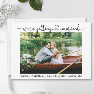Moderne Kalligrafie Herz Hochzeitsfoto Save The Date