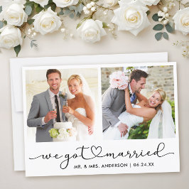 Moderne Kalligrafie - Herz-Schrift 2 Foto Hochzeit Ankündigung