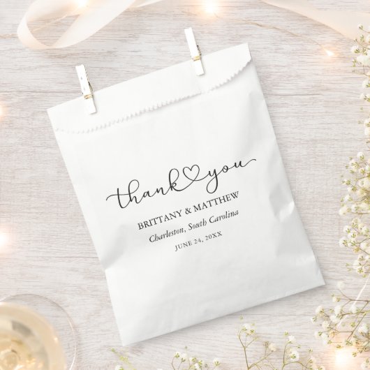 Moderne Kalligrafie-Herz-Skript-Hochzeit Geschenktütchen (Ausgeschnitten)