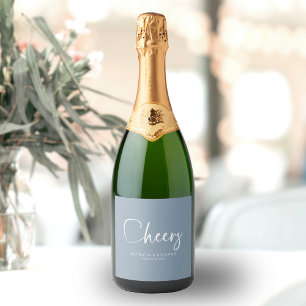 Moderne Kalligrafie Hochzeit Cheers Schaumweinetikett