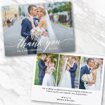 Moderne Kalligrafie Hochzeitbräunchen 4 Foto Dankeskarte<br><div class="desc">Moderne Kalligrafie Hochbrücke und Groom 4 Fotos Danke Karte - Weiße Schrift</div>