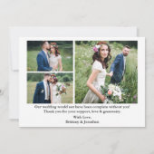 Moderne Kalligrafie Hochzeitbräunchen 4 Fotos Dankeskarte (Rückseite)