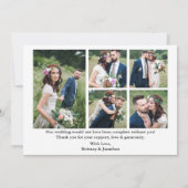 Moderne Kalligrafie Hochzeitbräune 6 Foto Dankeskarte (Rückseite)