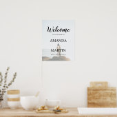 Moderne Kalligrafie Hochzeitliches verblasstes Fot Poster (Küche)