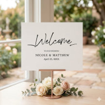 Moderne Kalligrafie-Hochzeitsempfangsschild
