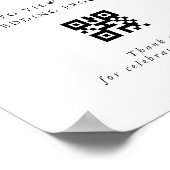 Moderne Kalligrafie Hochzeitsprogramm QR-Code-Schi Poster (Ecke)