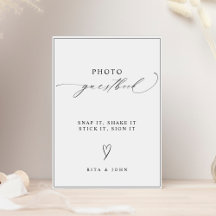 Moderne Kalligrafie Hochzeitsszenario Foto Gästebu