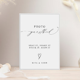 Moderne Kalligrafie Hochzeitsszenario Foto Gästebu Poster