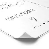 Moderne Kalligrafie Hochzeitsszenario Foto Gästebu Poster (Ecke)