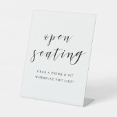 Moderne Kalligrafie Hochzeitstisch mit offenem Sit Sockelschild (Vorderseite)