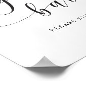 Moderne Kalligrafie Hochzeitszigar-Bar-Zeichen Poster (Ecke)