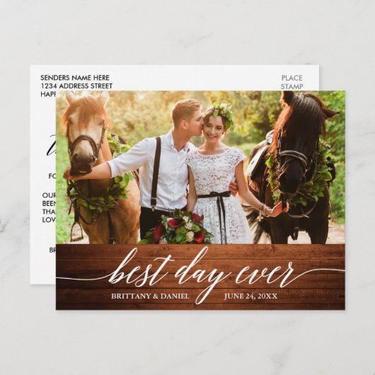 Moderne Kalligrafie Hochzeitwohnung Postkarte (Vorne/Hinten)