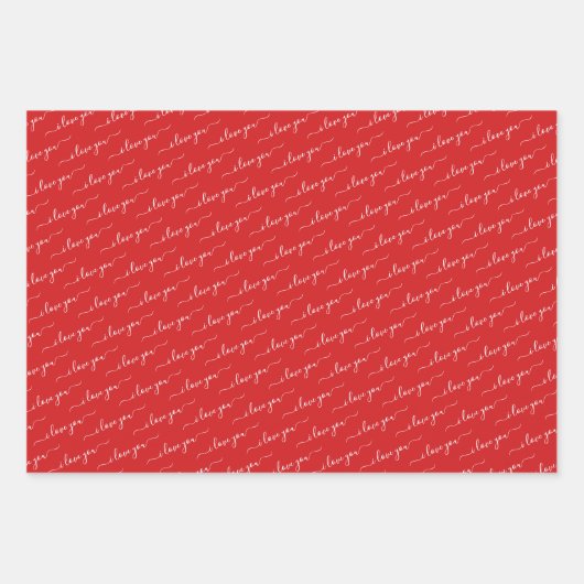 Moderne Kalligrafie I Liebe You Valentine's Day Re Geschenkpapier Set (Vorderseite 3)