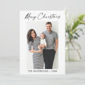 Moderne Kalligrafie-Ink-Script-Foto Weihnachten (Stehend Vorderseite)