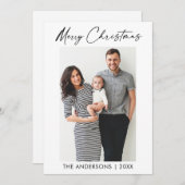 Moderne Kalligrafie-Ink-Script-Foto Weihnachten (Vorne/Hinten)