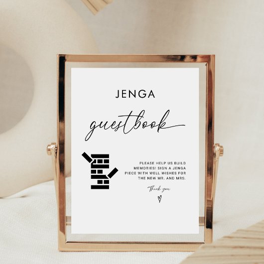 Moderne Kalligrafie Jenga Gästebuch Wedding Sign Sockelschild