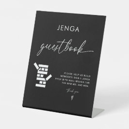 Moderne Kalligrafie Jenga Gästebuch Wedding Sign Sockelschild