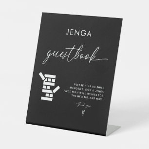 Moderne Kalligrafie Jenga Gästebuch Wedding Sign Sockelschild