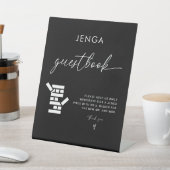 Moderne Kalligrafie Jenga Gästebuch Wedding Sign Sockelschild (In SItu)