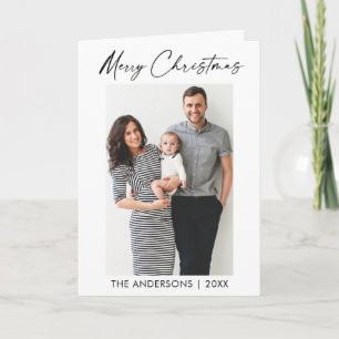 Moderne Kalligrafie-Kalligraphie Foto Weihnachtsfa Feiertagskarte