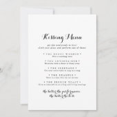 Moderne Kalligrafie-Karte für das Kissing-Menü (Vorderseite)