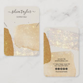 Moderne Kalligrafie-Kette Earring Gold Business Visitenkarte (Vorne/Hinten)