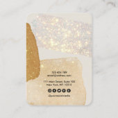Moderne Kalligrafie-Kette Earring Gold Business Visitenkarte (Rückseite)