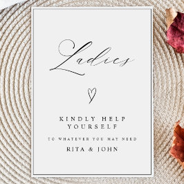 Moderne Kalligrafie Ladys Badezimmer Hochzeitszeic Poster