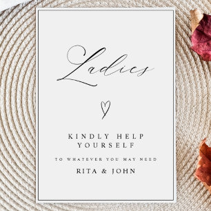Moderne Kalligrafie Ladys Badezimmer Hochzeitszeic Poster