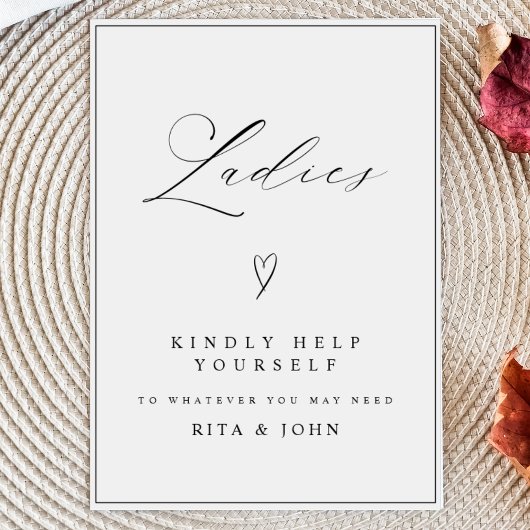 Moderne Kalligrafie Ladys Badezimmer Hochzeitszeic Poster