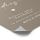 Moderne Kalligrafie Ladys Badezimmer Hochzeitszeic Poster (Ecke)