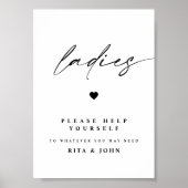 Moderne Kalligrafie Ladys Badezimmer Hochzeitszeic Poster (Vorne)