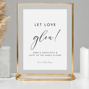 Moderne Kalligrafie Lasse Liebe glühen Hochzeitssi Sockelschild