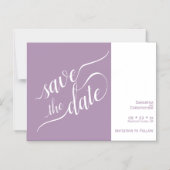 Moderne Kalligrafie Lavender Wedding retten das Da Magneteinladung (Vorderseite)