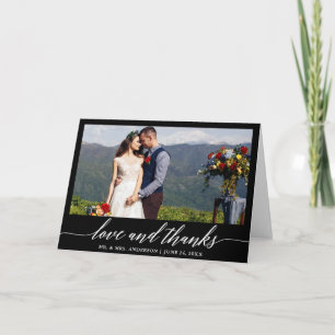 Moderne Kalligrafie Liebe Dank Hochzeit B-Faltkart Dankeskarte