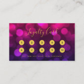 Moderne Kalligrafie Magenta Blue Bokeh Lights Treuekarte (Vorderseite)