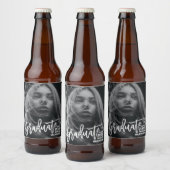 Moderne Kalligrafie Minimaler Full Foto Abschluss Bierflaschenetikett (Flaschen)
