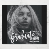 Moderne Kalligrafie Minimaler Full Foto Abschluss Bierflaschenetikett (Einzelnes Label)