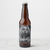 Moderne Kalligrafie Minimaler Full Foto Abschluss Bierflaschenetikett (Vorderseite)