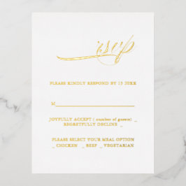 Moderne Kalligrafie Minimalisrt Wedding RSVP Folie Einladungspostkarte