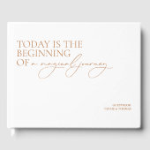 Moderne Kalligrafie Minimalistische White Wedding Gästebuch (Vorderseite)