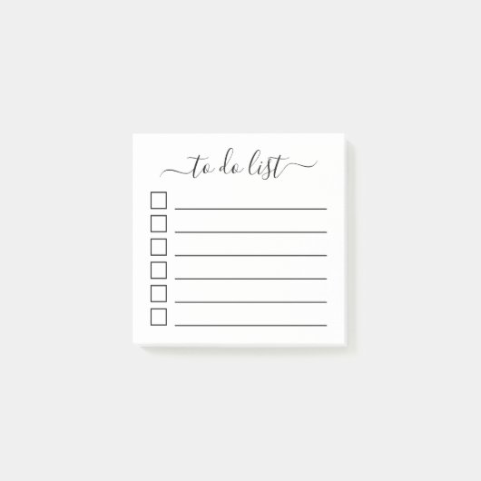 Moderne Kalligrafie mit Karo-Boxen Post-it Klebezettel (Vorderseite)