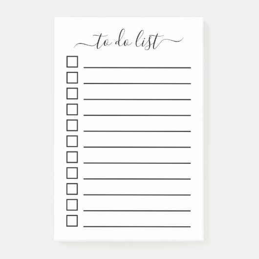 Moderne Kalligrafie mit Karo-Boxen Post-it Klebezettel (Vorderseite)