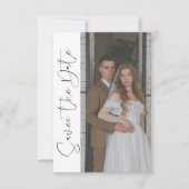 Moderne Kalligrafie-Monogramm | Foto-Hochzeit Save The Date (Vorderseite)