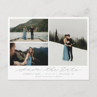 Moderne Kalligrafie - Multi-Foto Save the Date