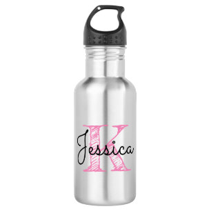Moderne Kalligrafie Name Handschriftstil Monogramm Edelstahlflasche