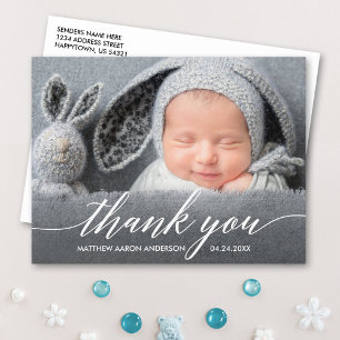Moderne Kalligrafie Neue Baby Danke Postkarte