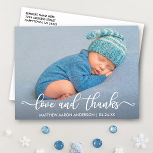 Moderne Kalligrafie Neue Baby Liebe und Dankbarkei Postkarte