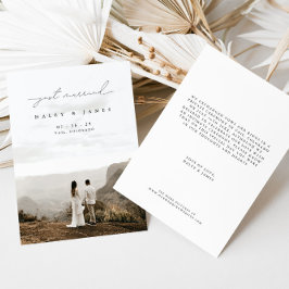 Moderne Kalligrafie nur verheiratete Foto Hochzeit Ankündigung