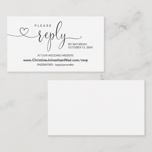 Moderne Kalligrafie, Online-UAWG auf der Website W Begleitkarte (Vorne/Hinten)